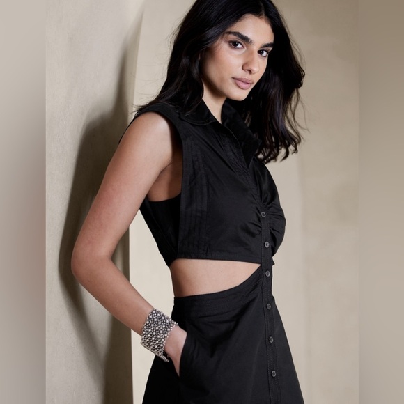 NWT! Banana Republic Green Yasmin Cut-Out Shirt Dress - Size 20 🌗 - Picture 5 of 8